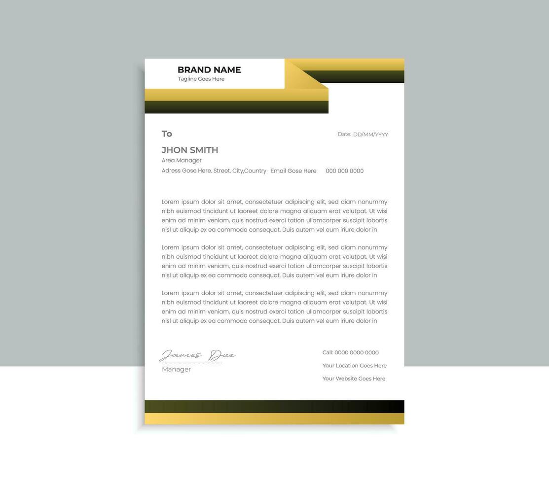 Company Latter head Design Template. vector