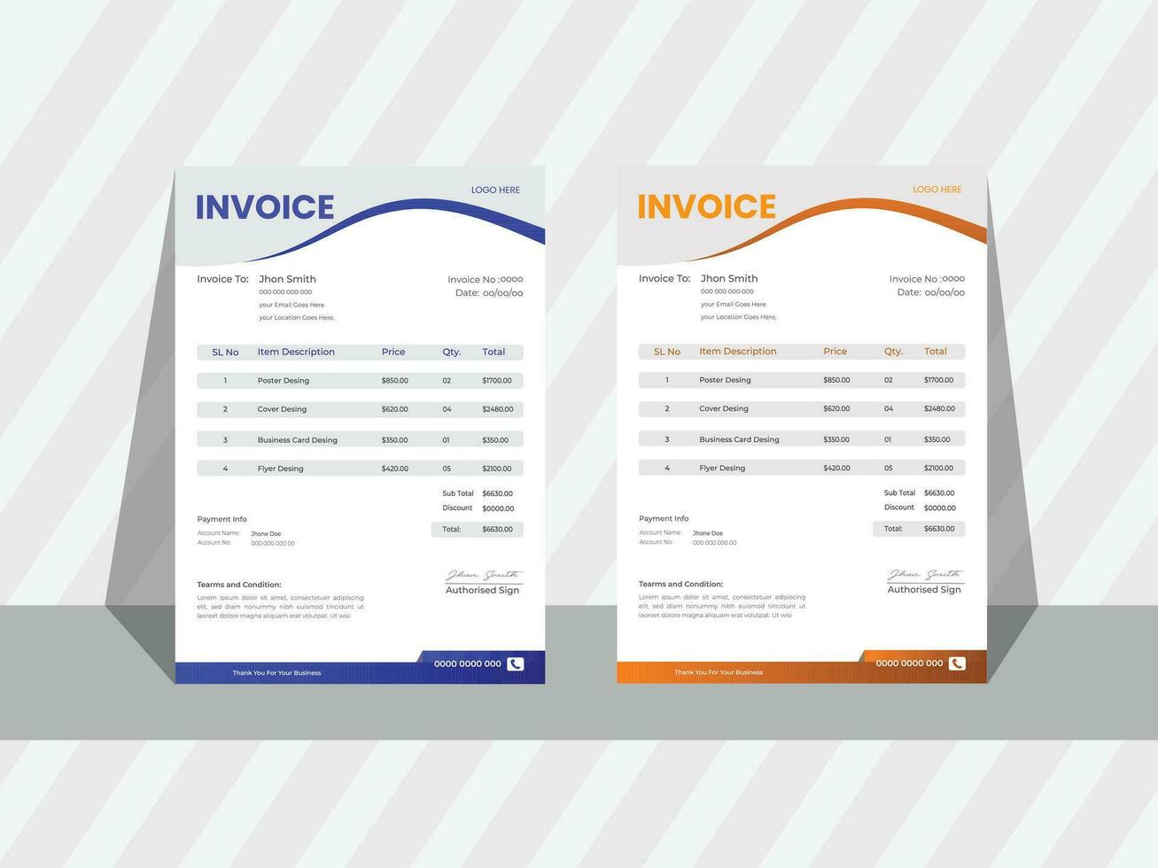 Free Vector Invoice Design For Your Company