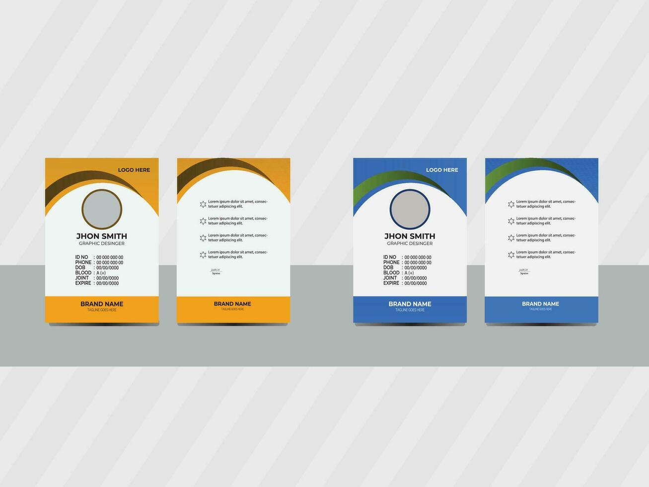 Simple ID Card Design Template. vector