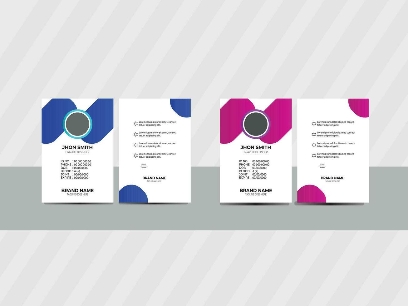 Simple ID Card Design Template. vector