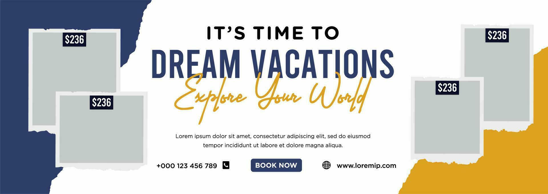 Travel holiday vacation social media template vector