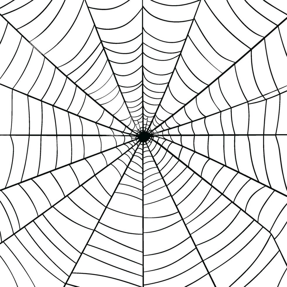Spider web black silhouette icon on white background. AI generated illustration. vector