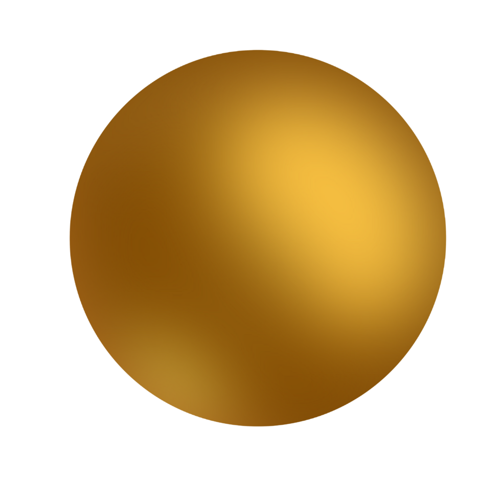Golden 3d sphere collection png