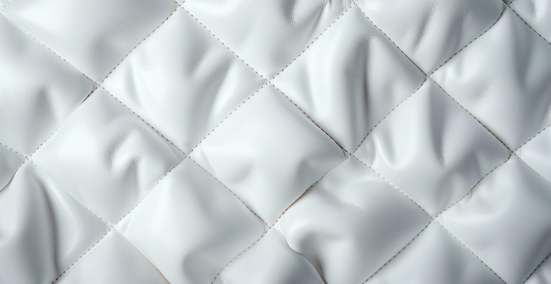 AI generated white quilting texture in a close up photo