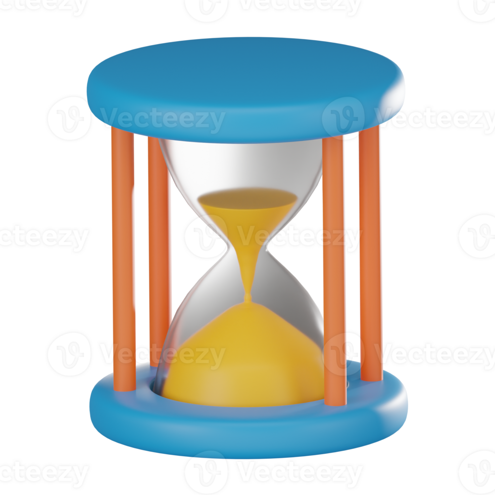 Hourglass Countdown Symbolizing Urgency and Time Pressure. 3D Render png