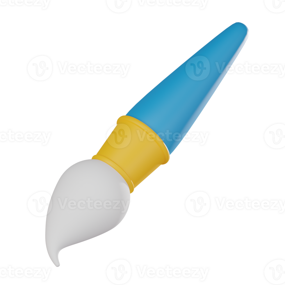 3D Paintbrush Icon for Artistic Expression and Design. 3D render png