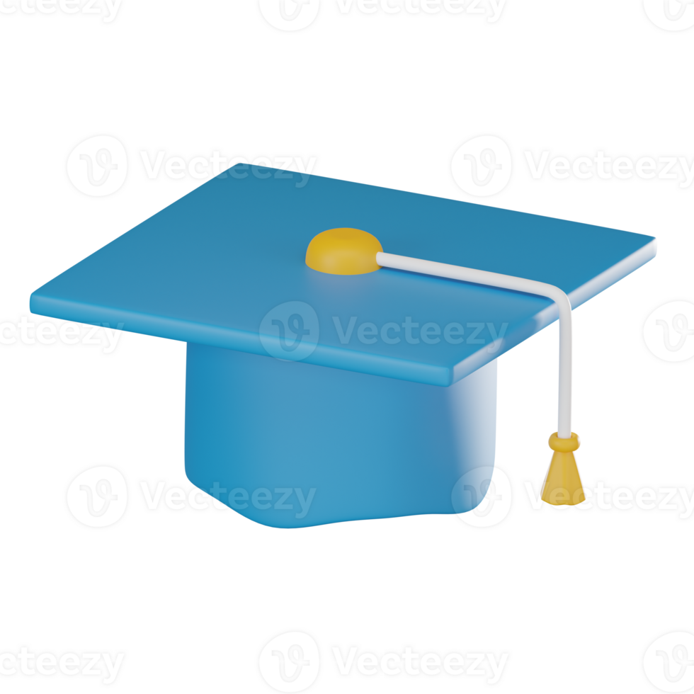 Graduation Cap Icon , Academic Success and Achievement Symbol. 3D Render png