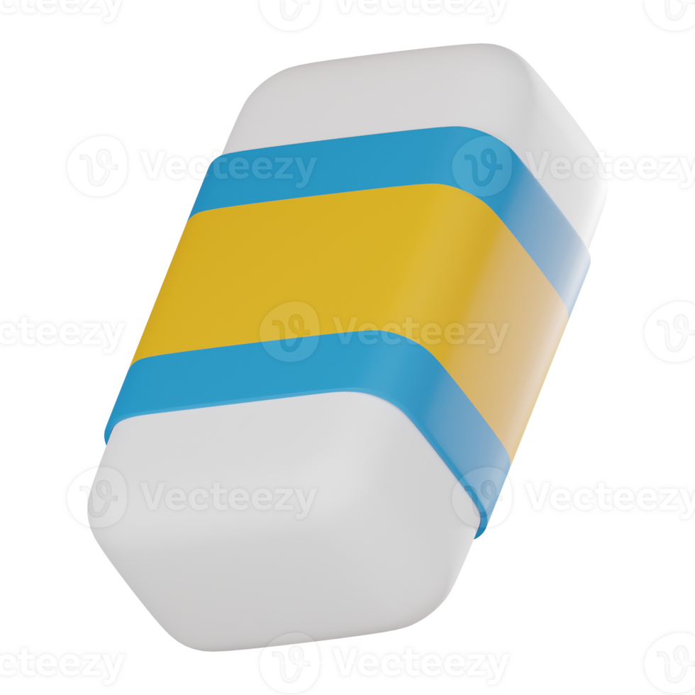 rückgängig machen Fehler 3d Radiergummi Symbol zum Präzision und kreativ Bearbeitung. 3d rende png