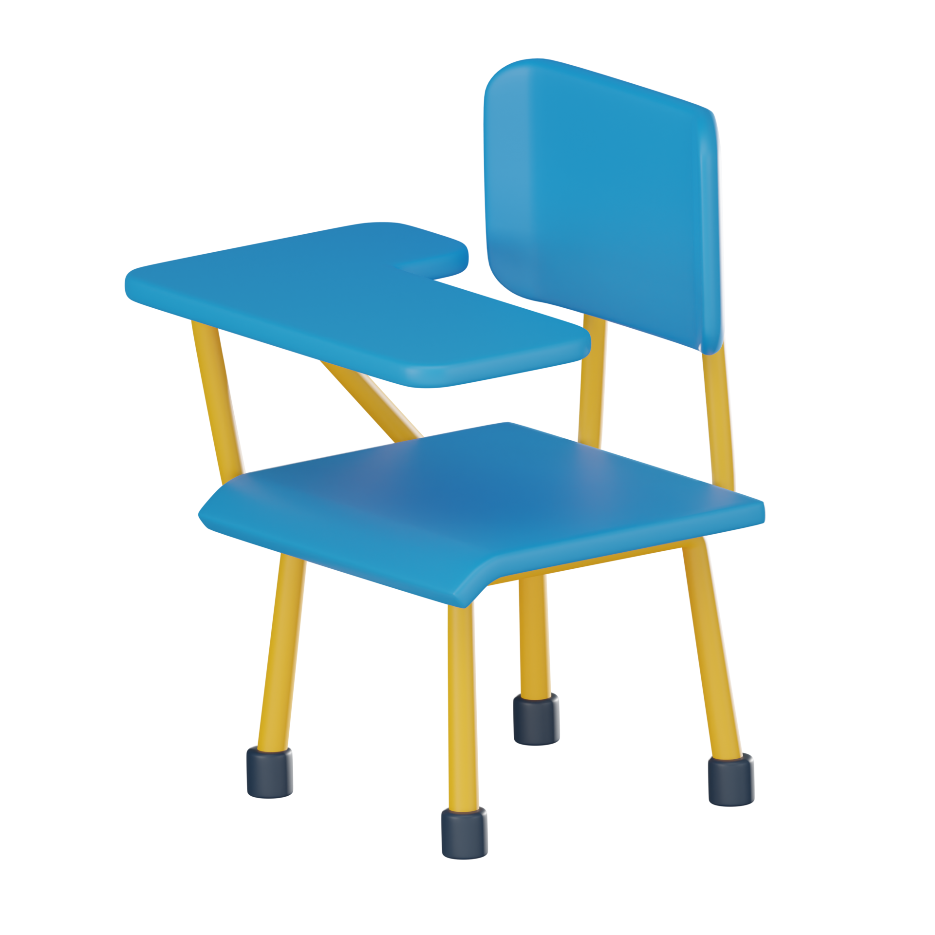 School Desk and Chair for Educational of Classroom Essence. 3D Render
