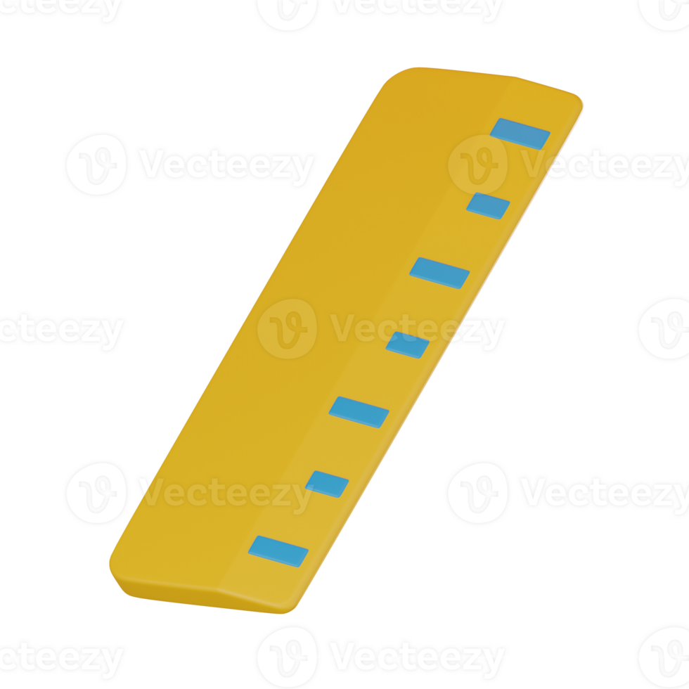 messen von Wissen, Lineal 3d Symbol zum Bildung und Präzision. 3d machen. png