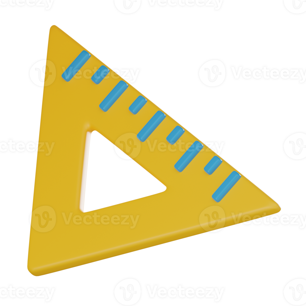 Precision Education and Set Square Icon for Learning and Design. 3D Ruler png