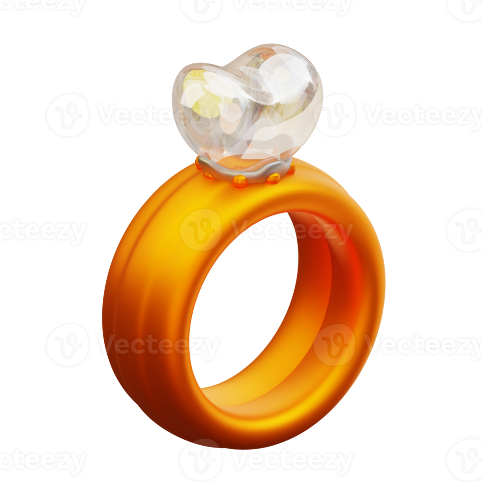 3d illustratie van liefde ringen png