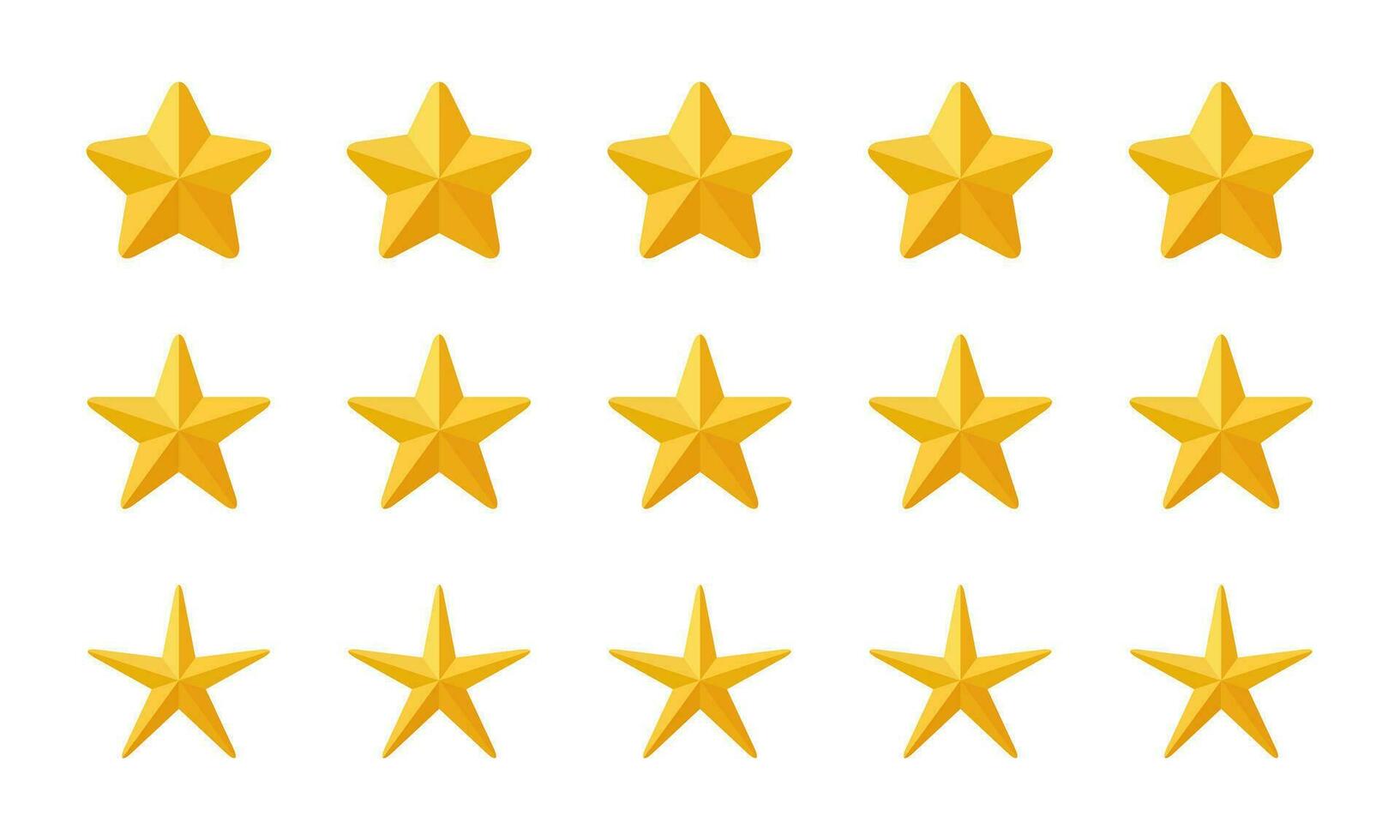 Five 3d star review icon in rounded style. Customer satisfaction feedback vector
