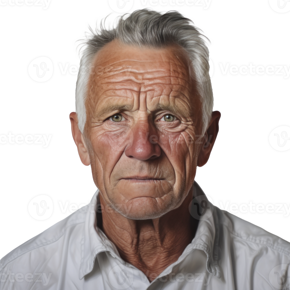 AI generated a happy older man smiling for the camera isolated. png