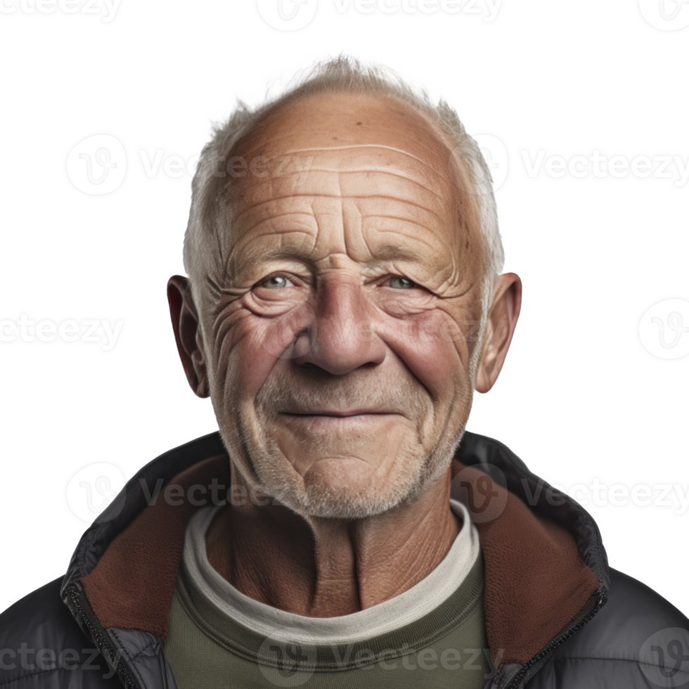 AI generated a happy older man smiling for the camera isolated. png