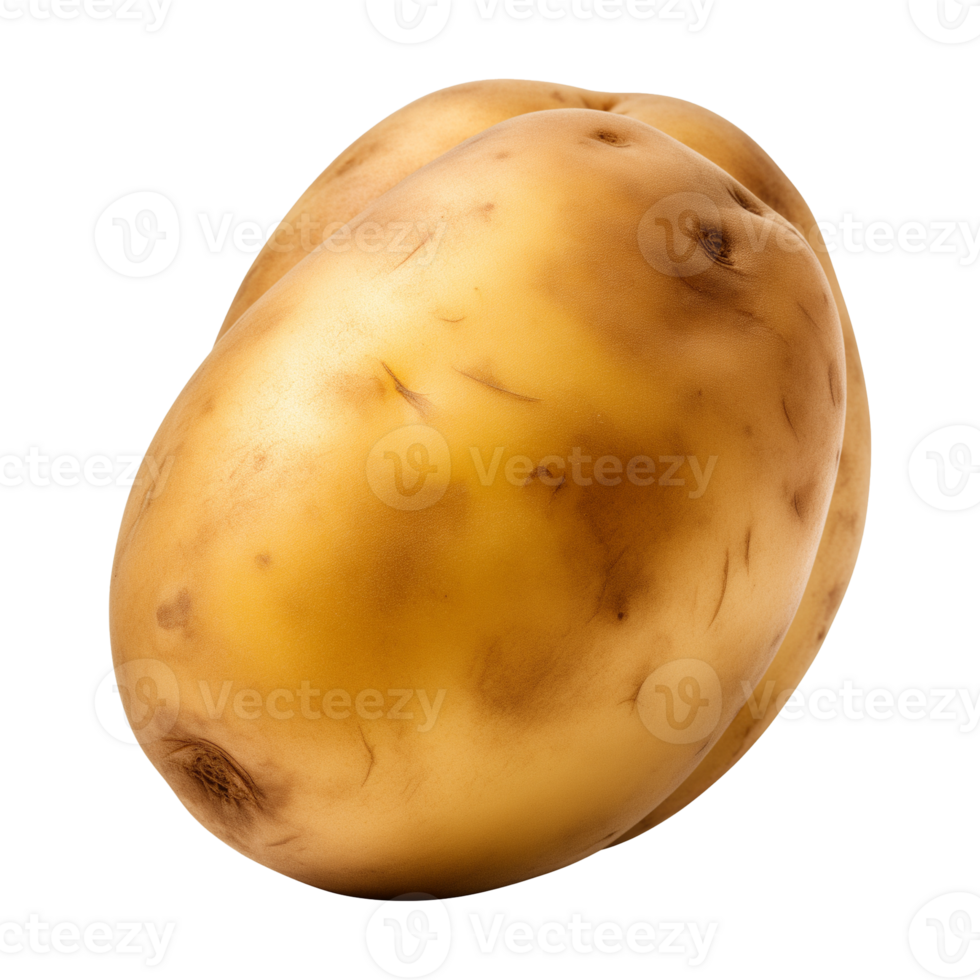 AI generated fresh raw potato vegetable isolated on a transparent background, PNG