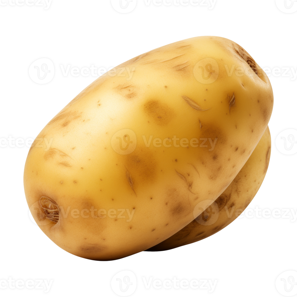AI generated fresh raw potato vegetable isolated on a transparent background, PNG
