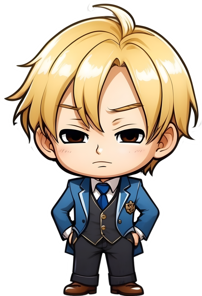 AI generated anime character smile boy png