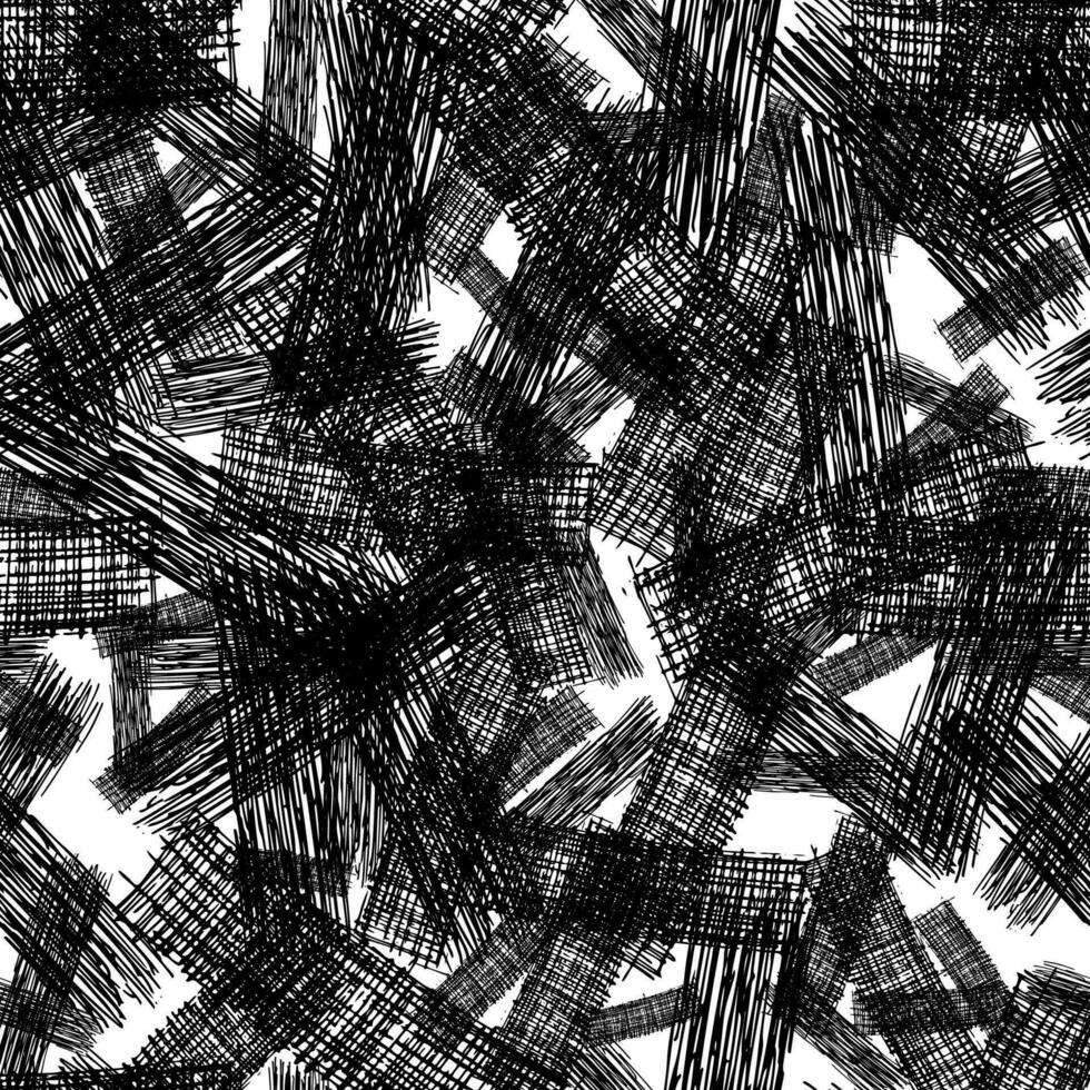 Seamless pattern with black pencil brushstrokes vector