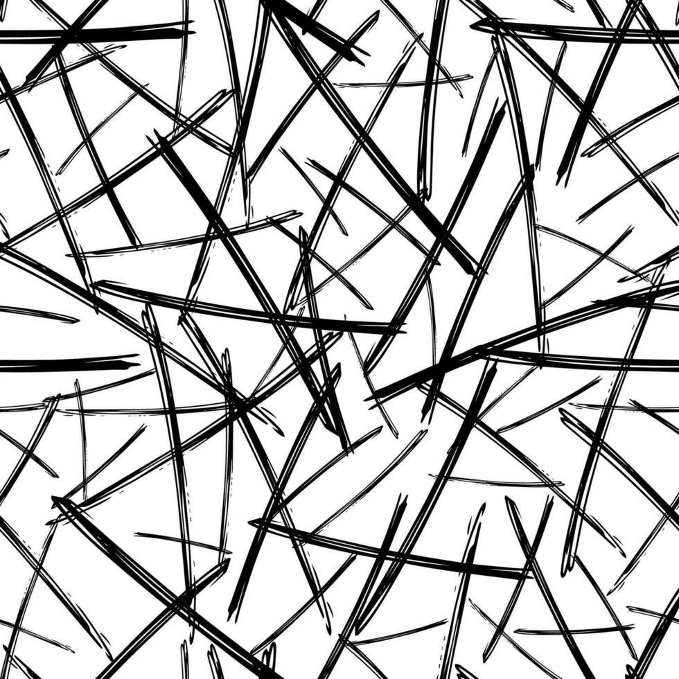 Seamless pattern with black pencil brushstrokes vector