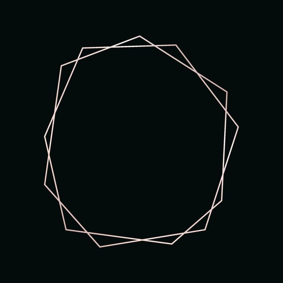 Rose gold geometric polygonal frame vector