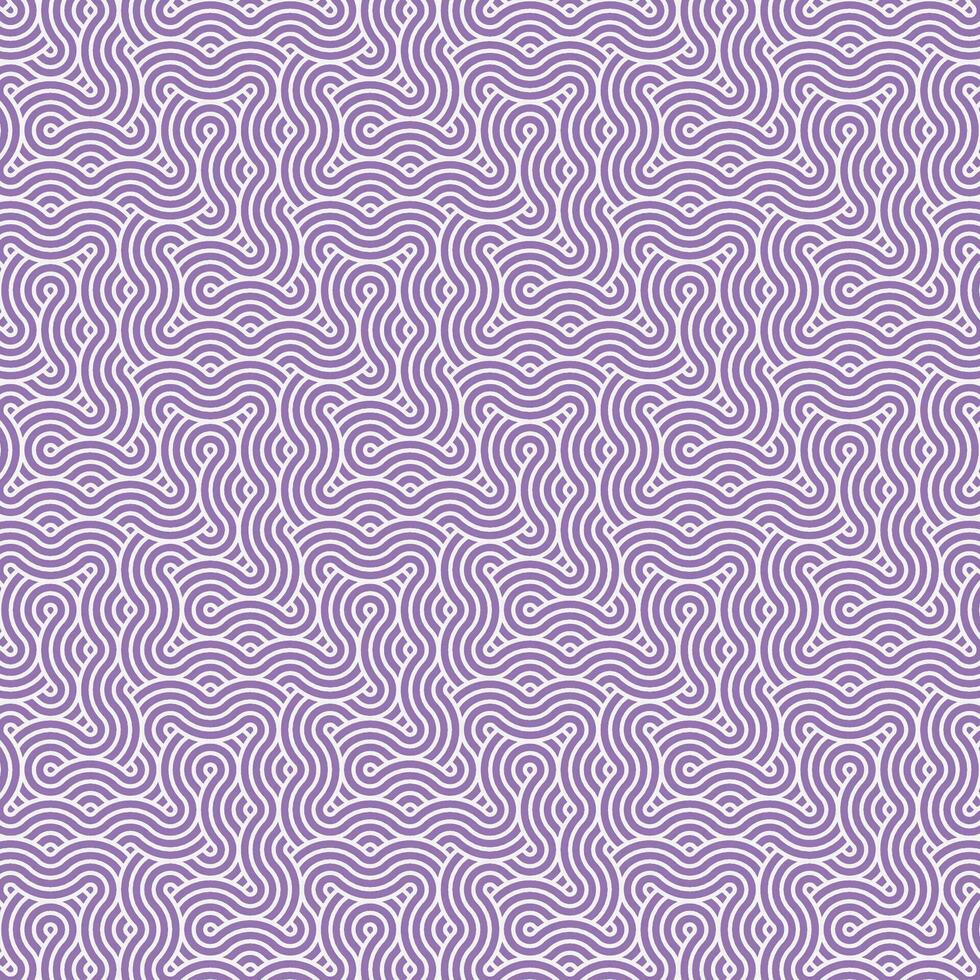 Abstract geometric purple japanese overlapping circles lines and waves pattern vector