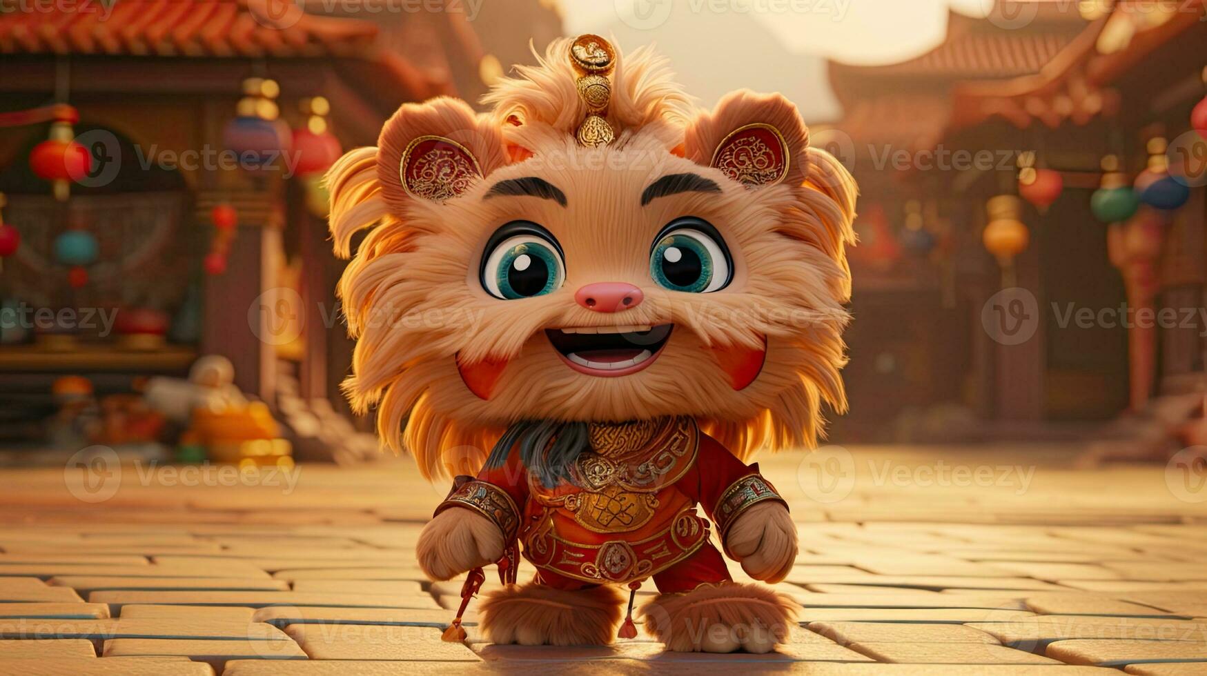 AI Generated Cute toy in traditional Chinese style photo