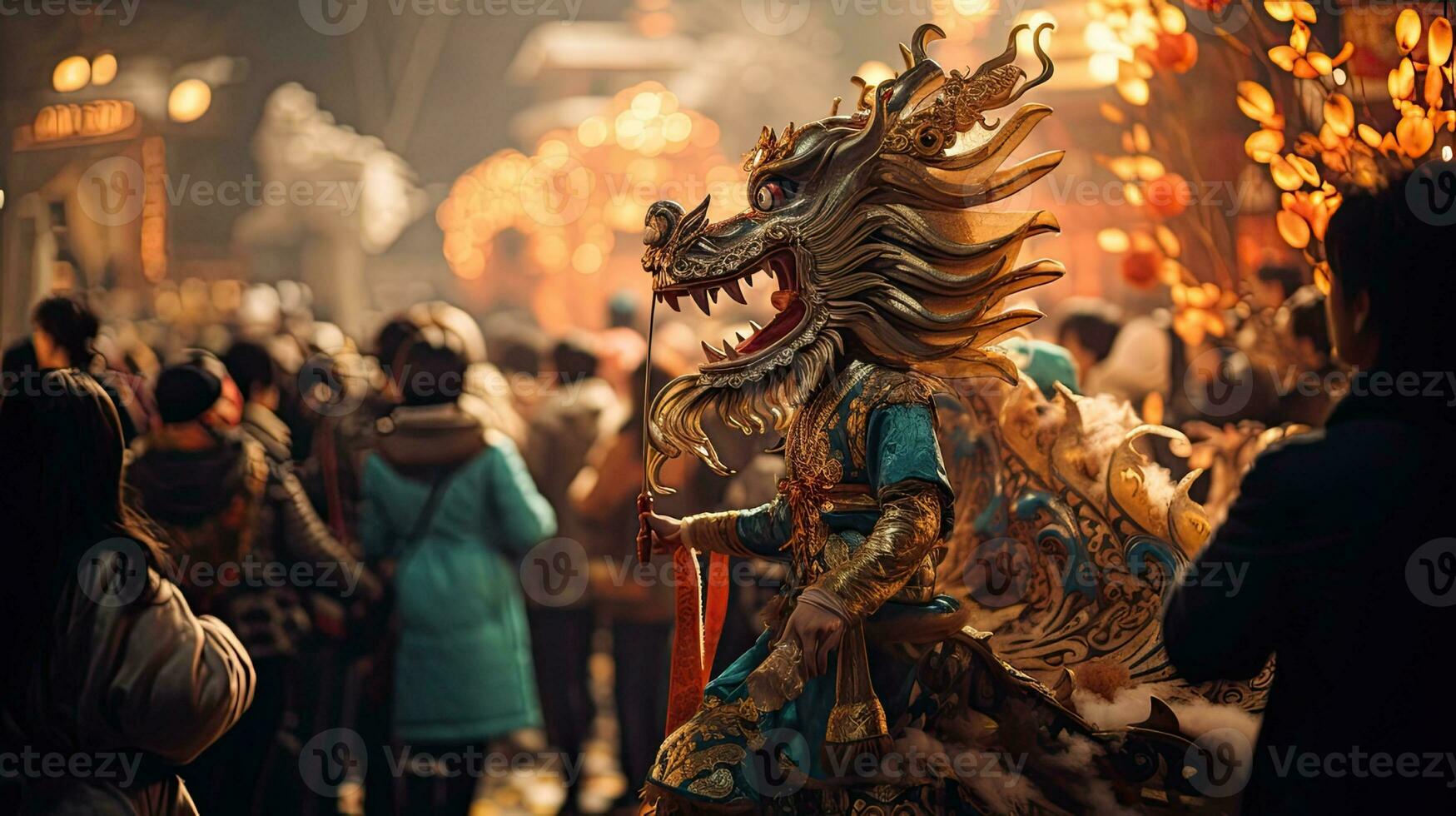 AI Generated Dragon Festival traditional symbol Chinese New Year photo
