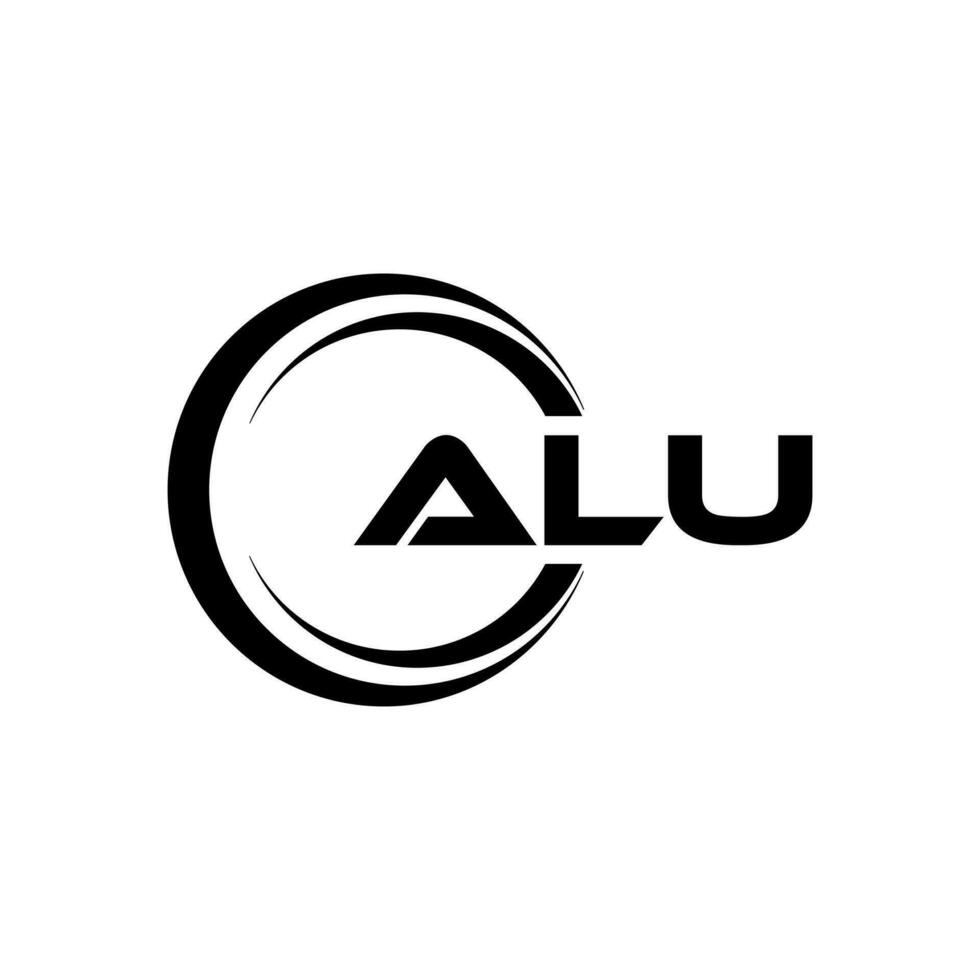 ALU Letter Logo Design, Inspiration for a Unique Identity. Modern Elegance and Creative Design. Watermark Your Success with the Striking this Logo. vector