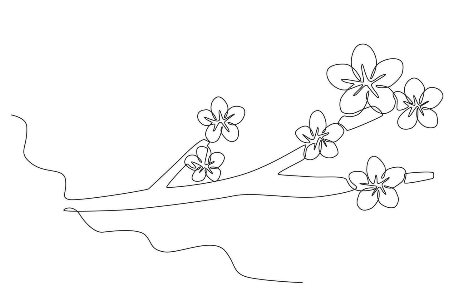 Side view of cherry blossom trees vector