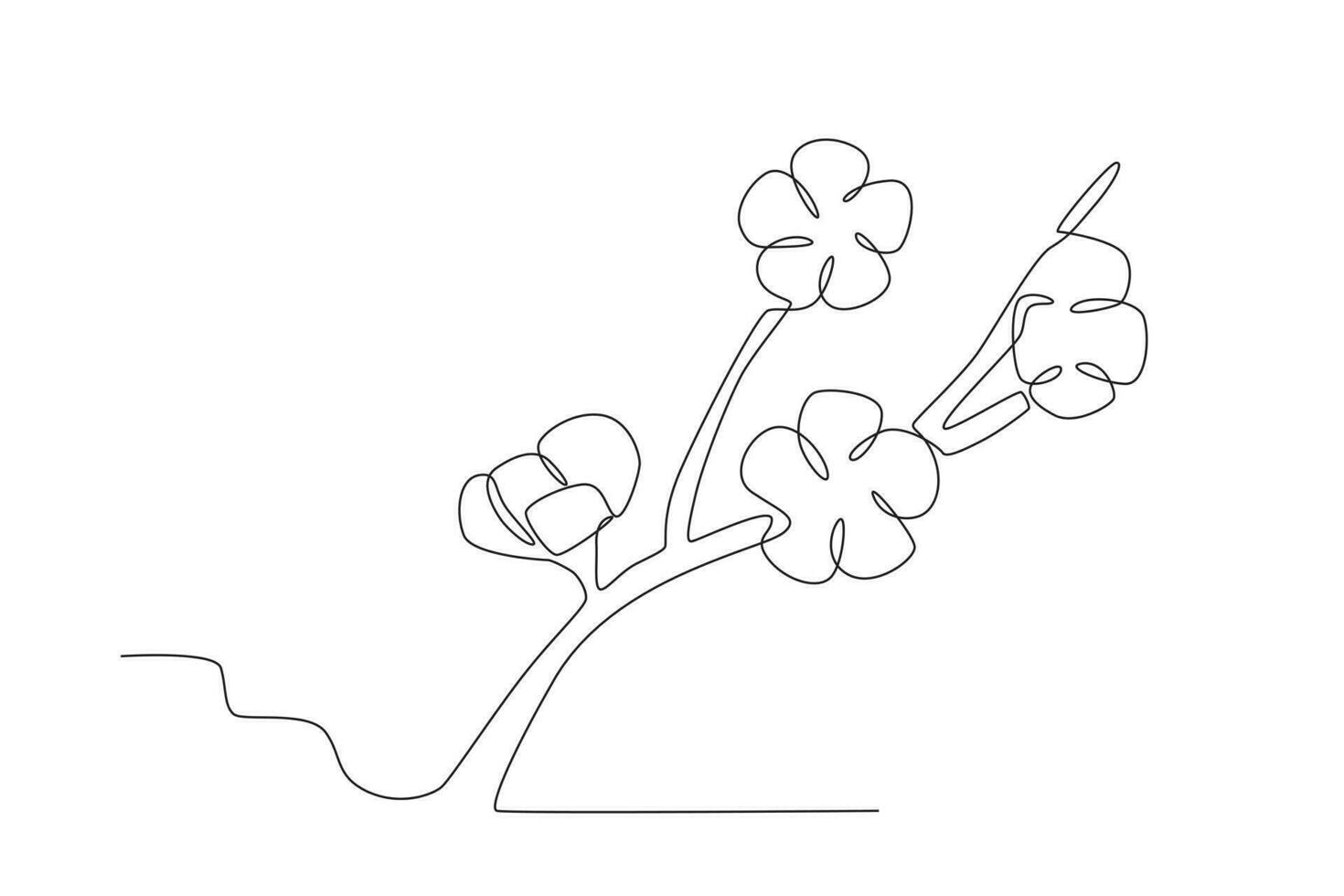 Cherry blossoms on the twigs vector