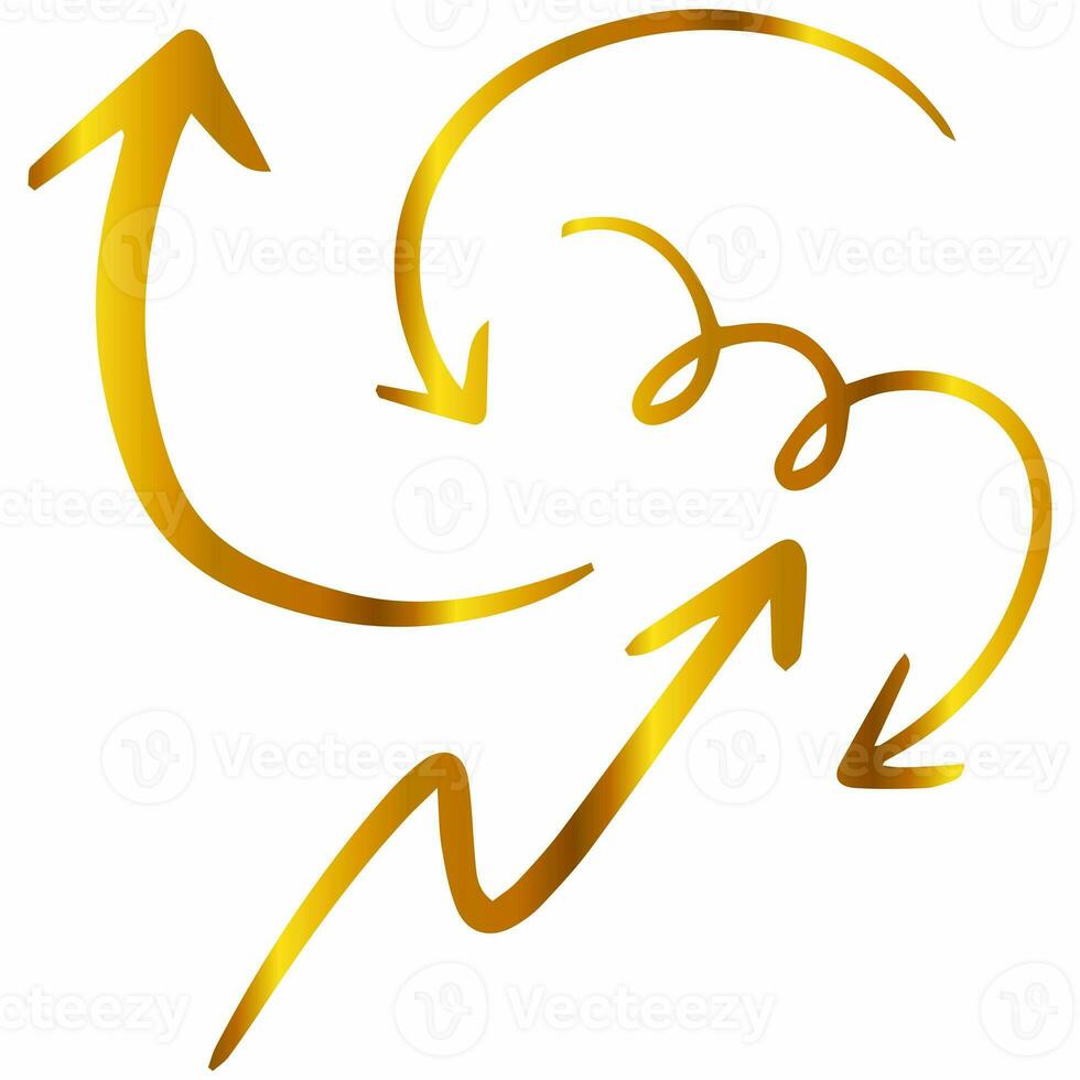 Set of gradient arrow pointer shows direction. photo