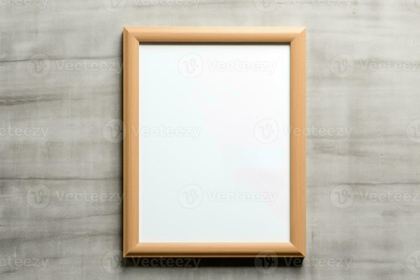 AI Generated Wooden frame. Empty space, wooden frame, wall in autumn by Generative AI photo