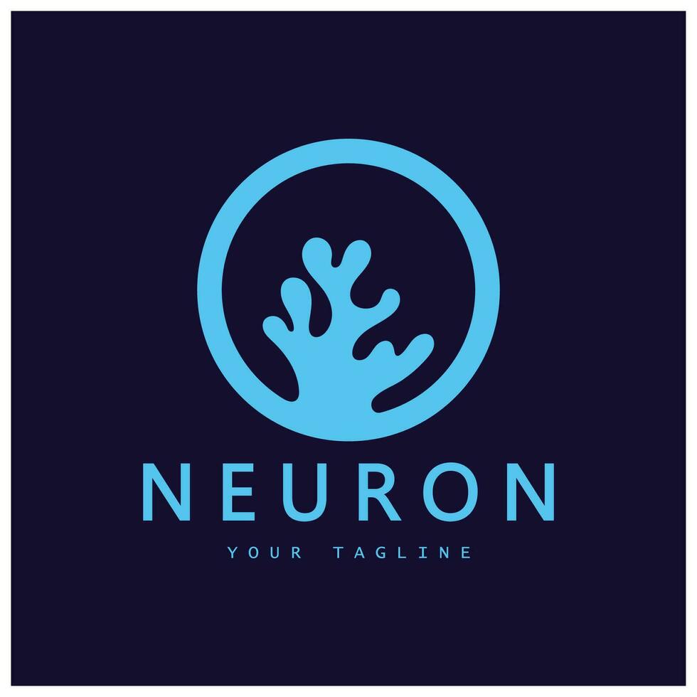 Neuron logo or nerve cell logo design,molecule logo illustration template icon with vector concept