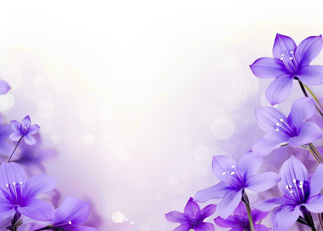 AI generated Abstract spring background with purple flowers. AI Generated photo