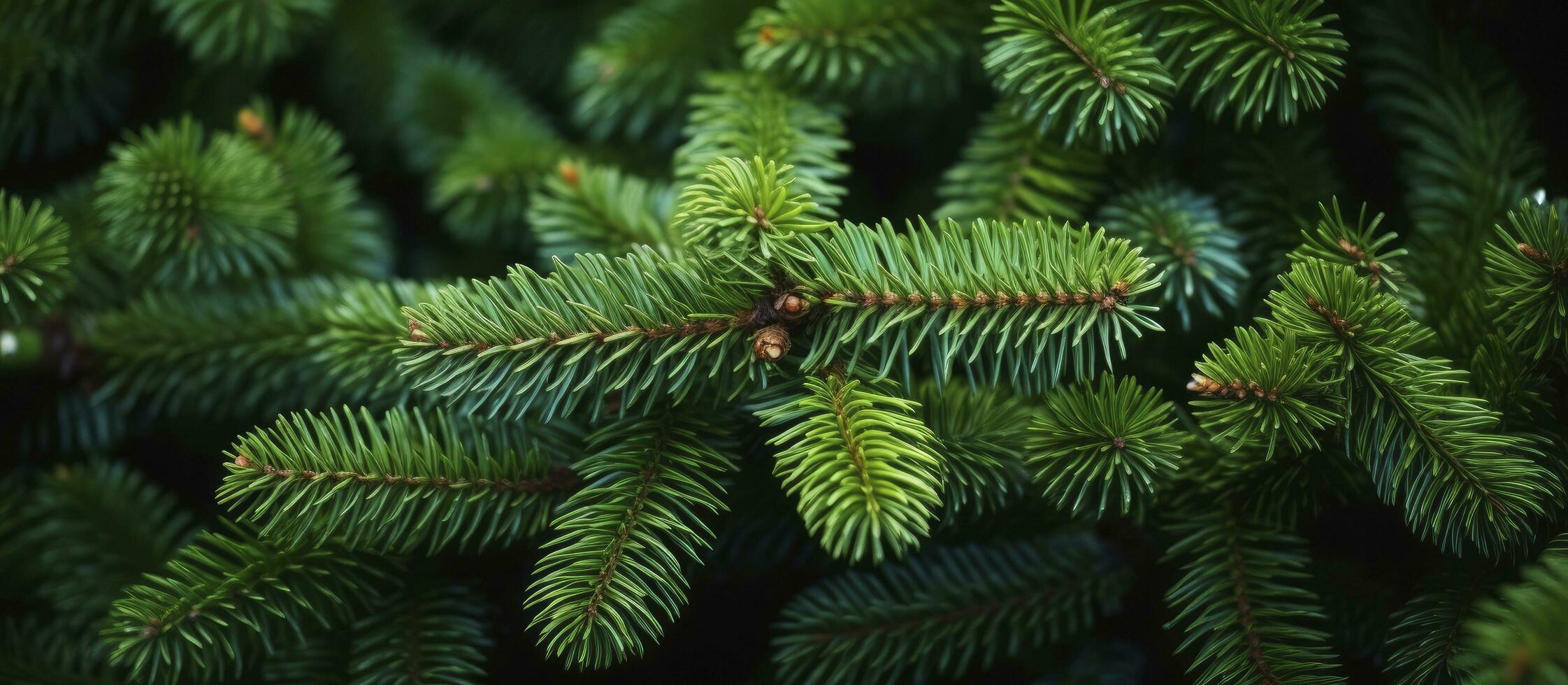 AI generated Christmas tree branches on a natural background. AI Generated photo