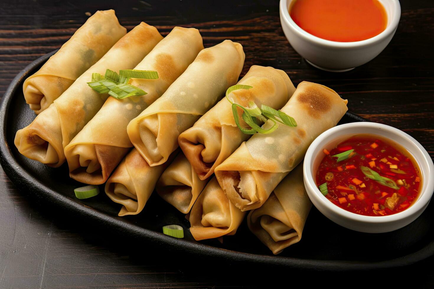 AI generated Egg rolls or spring rolls fried. AI Generated photo