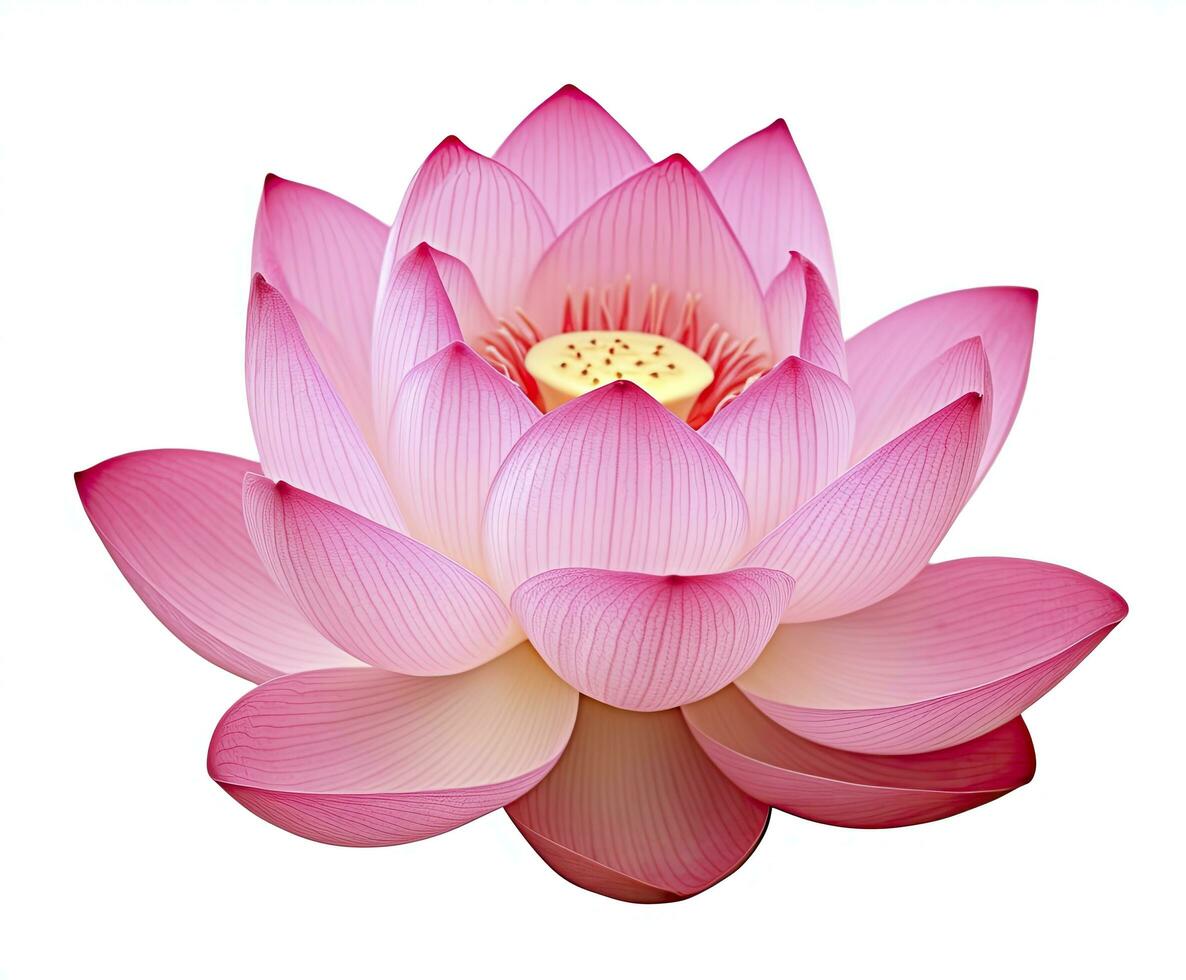 AI generated Lotus flower on white background. AI Generated photo