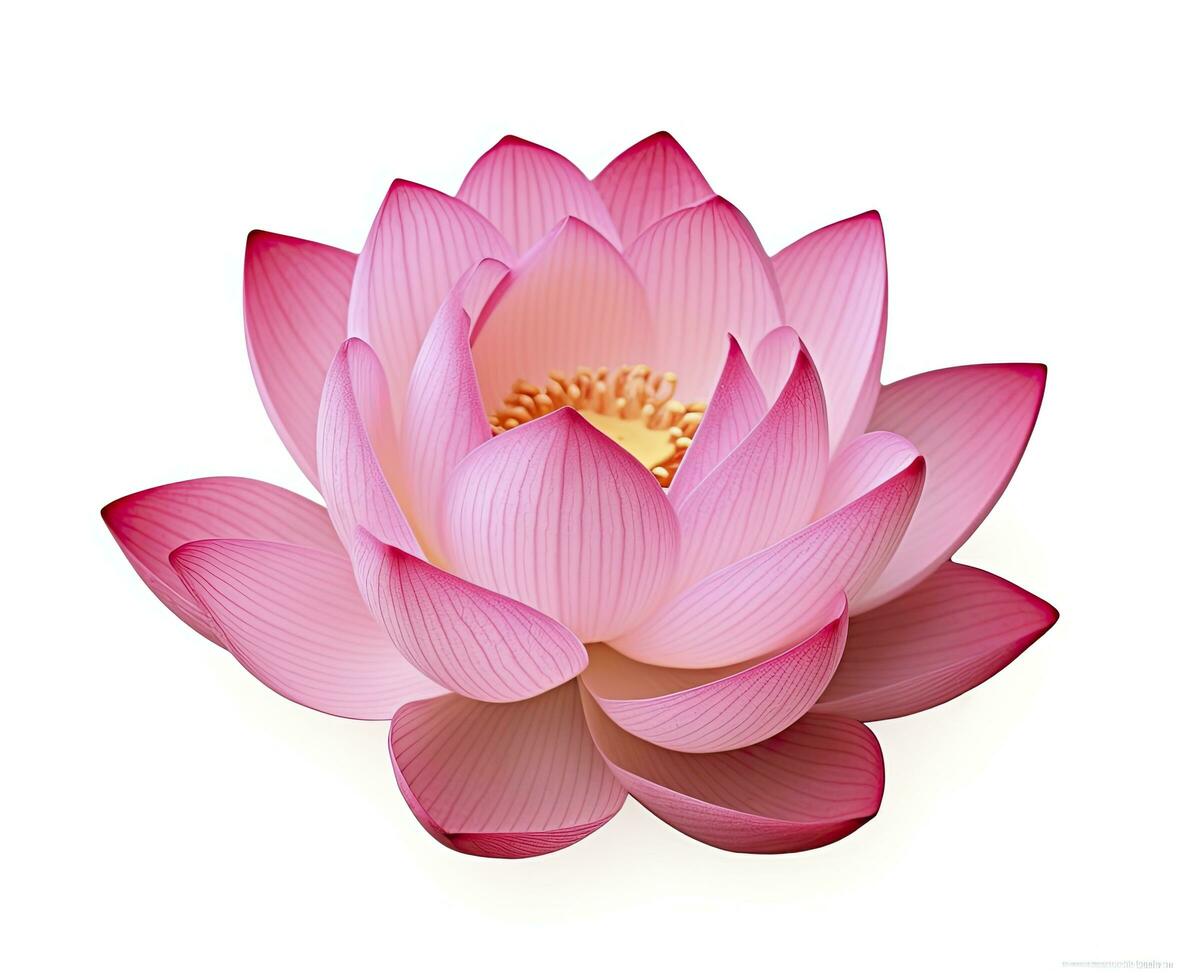 AI generated Lotus flower on white background. AI Generated photo