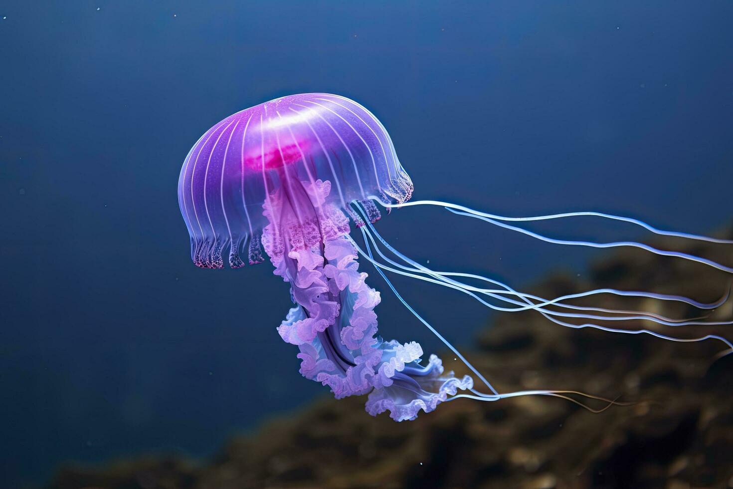 AI generated Mauve stinger purple jellyfish. AI Generated. photo