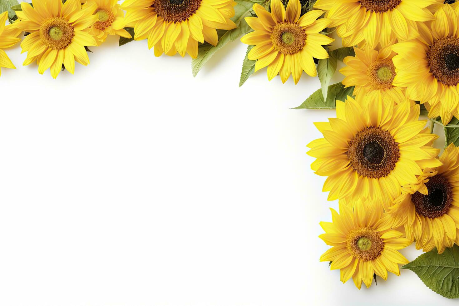 AI generated Sunflower Background with copy shape. AI Generated photo