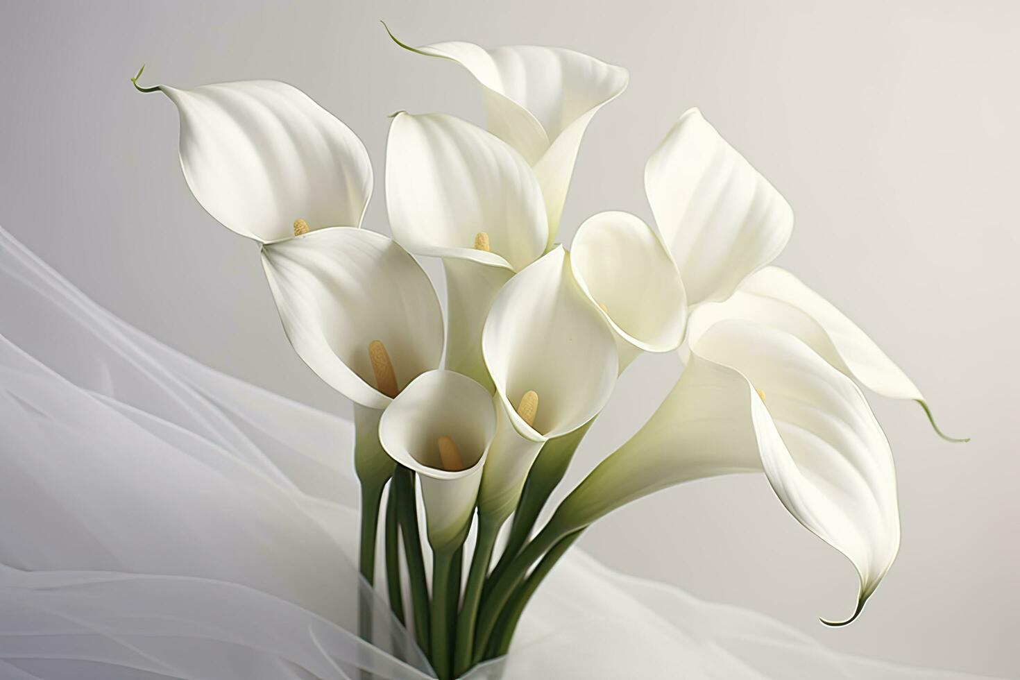 AI generated White wedding nature lily beauty blossom plant flower flora calla. AI Generated photo