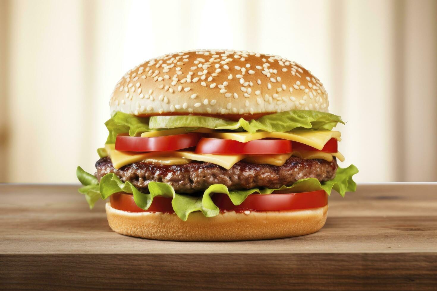 AI generated Best Hamburger Ever.  AI Generated photo