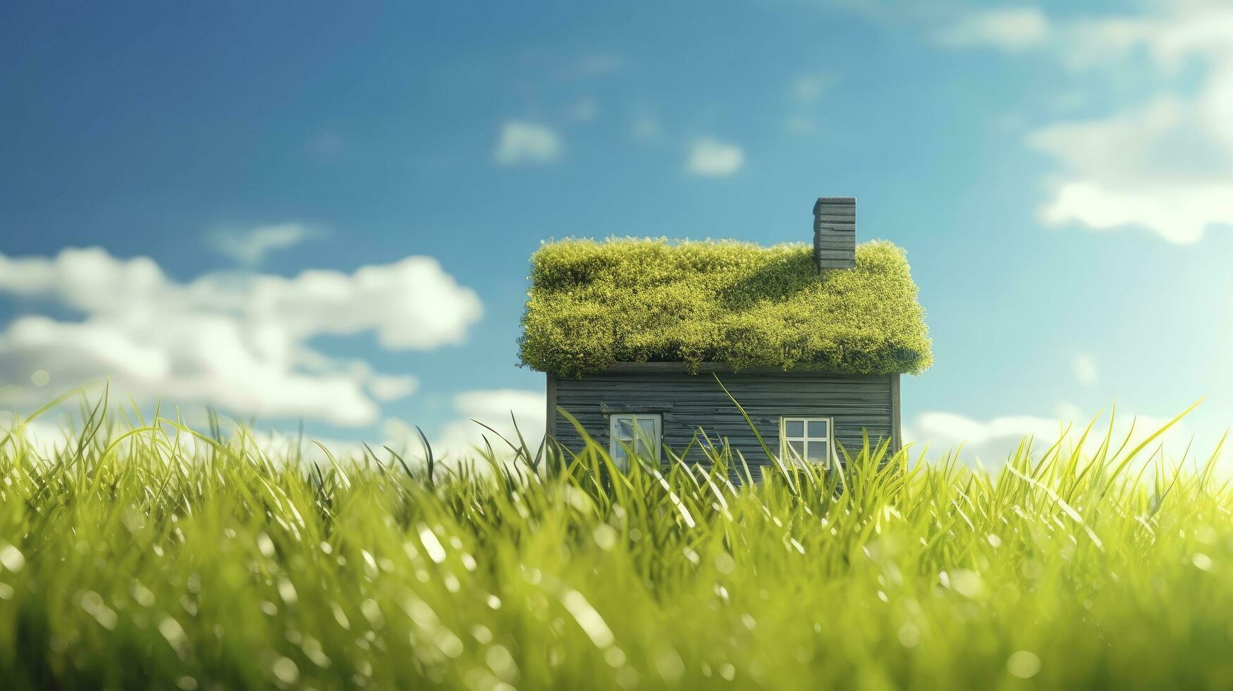 AI generated Green and environmentally friendly housing concept. AI Generated photo