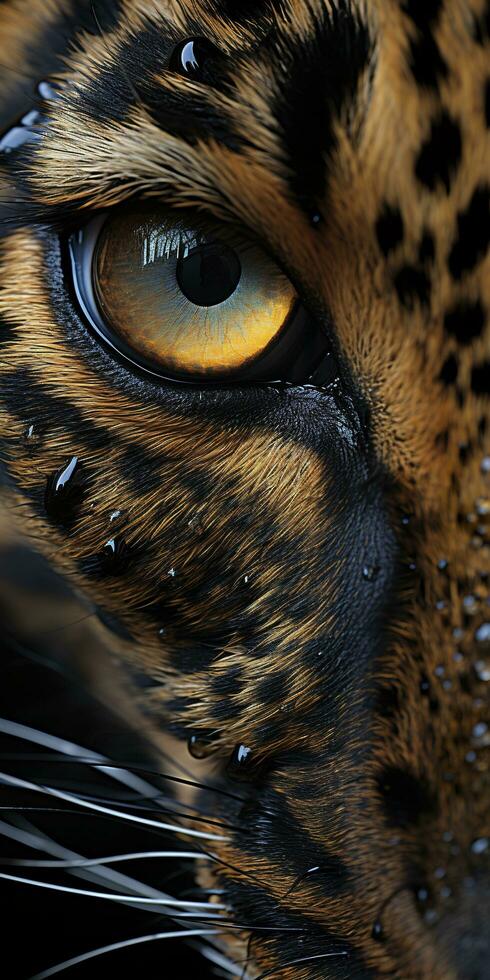 ai generado leopardo macro fotografía. ai generado foto