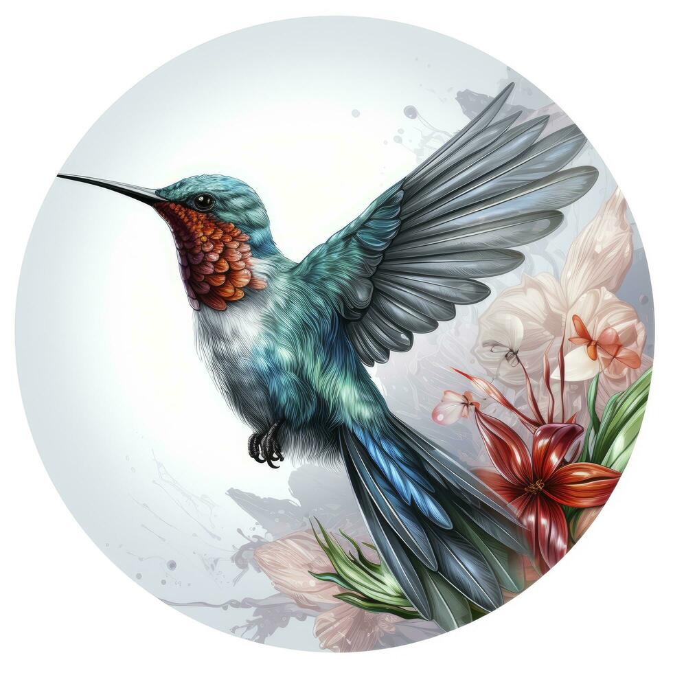 ai generado colibrí clipart en blanco antecedentes. ai generado foto