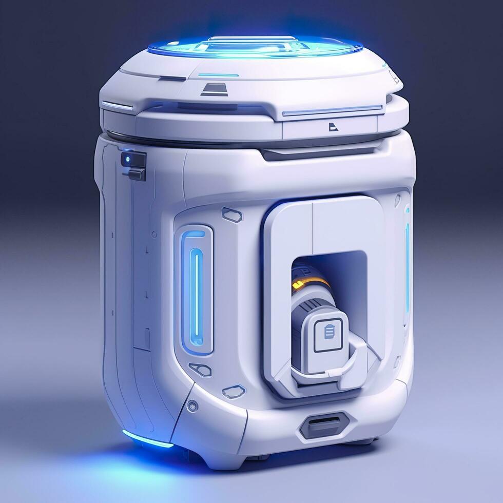 AI generated Removable Trash Can with Intelligent, Modular Design. A Futuristic Concept for Sustainable Waste Management. AI Generative photo