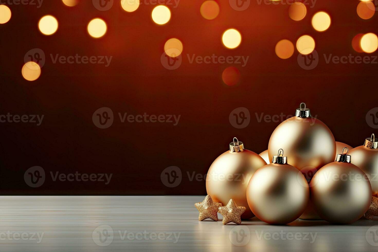 AI Generated Christmas background with copy space for text, 3D rendered, realistic by Generative AI photo