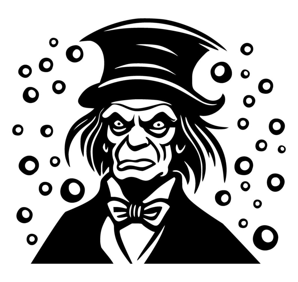 Ebenezer Scrooge Flat Portrait Graphic vector