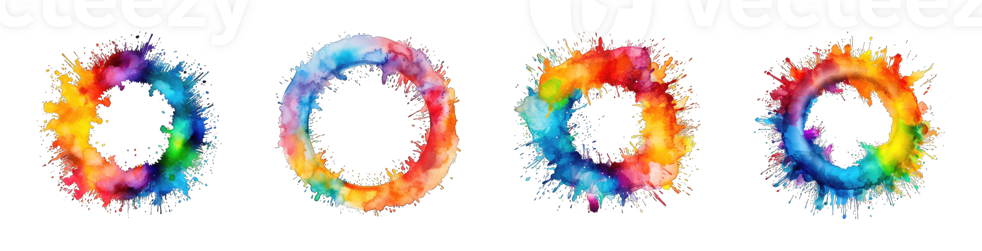 AI generated colorful circle splashes png